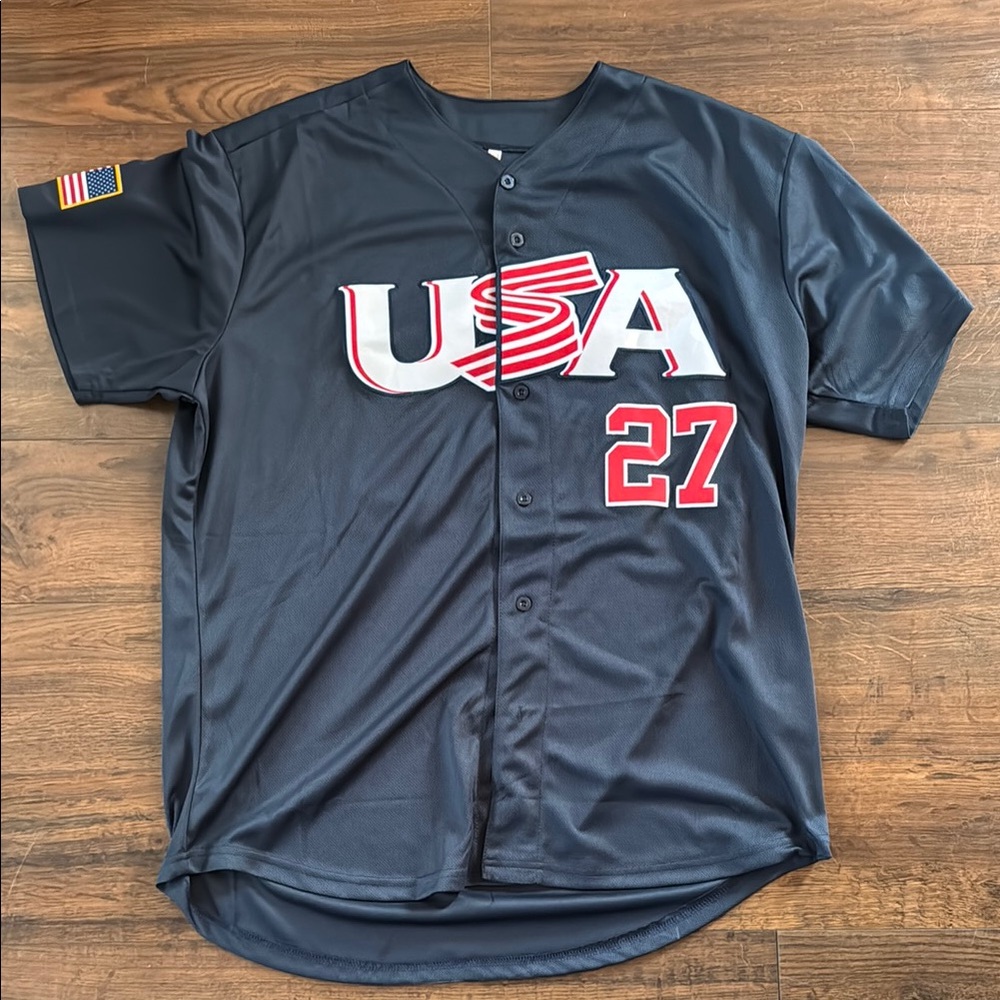 USA Men's Navy Mike Trout Jersey